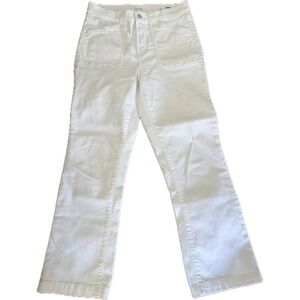 Nicole Miller Soho High Rise Ankle Boot Jeans White Size 8 Stretch Denim